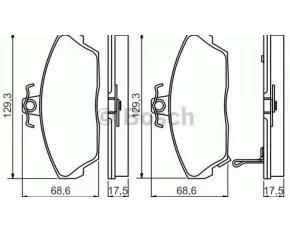 Placute frana fata BOSCH  0 986 495 233 - Honda Civic, Rover 45