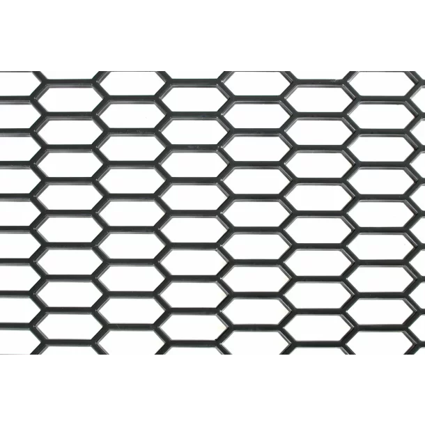 Műanyag díszrács fekete - Nagy hexagon 15x35 mm - 120x40 cm