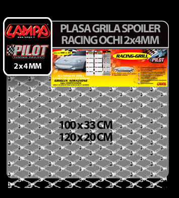 Plasa grila spoiler Racing Argintiu - Small 2x4mm 100x33cm thumb