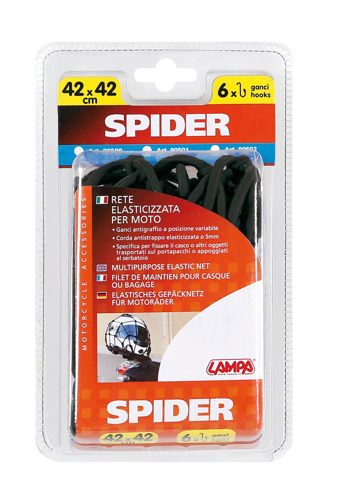 Plasa pentru fixat bagaje 42x42cm Spider - Negru thumb