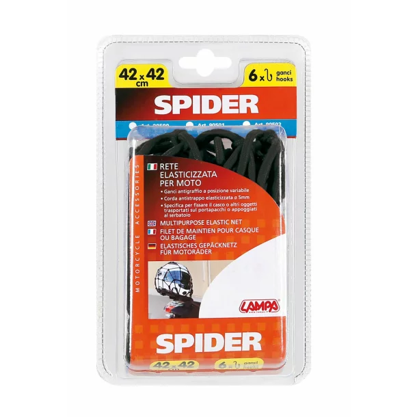 Csomagrögzítő háló 42x42cm Spider - Fekete