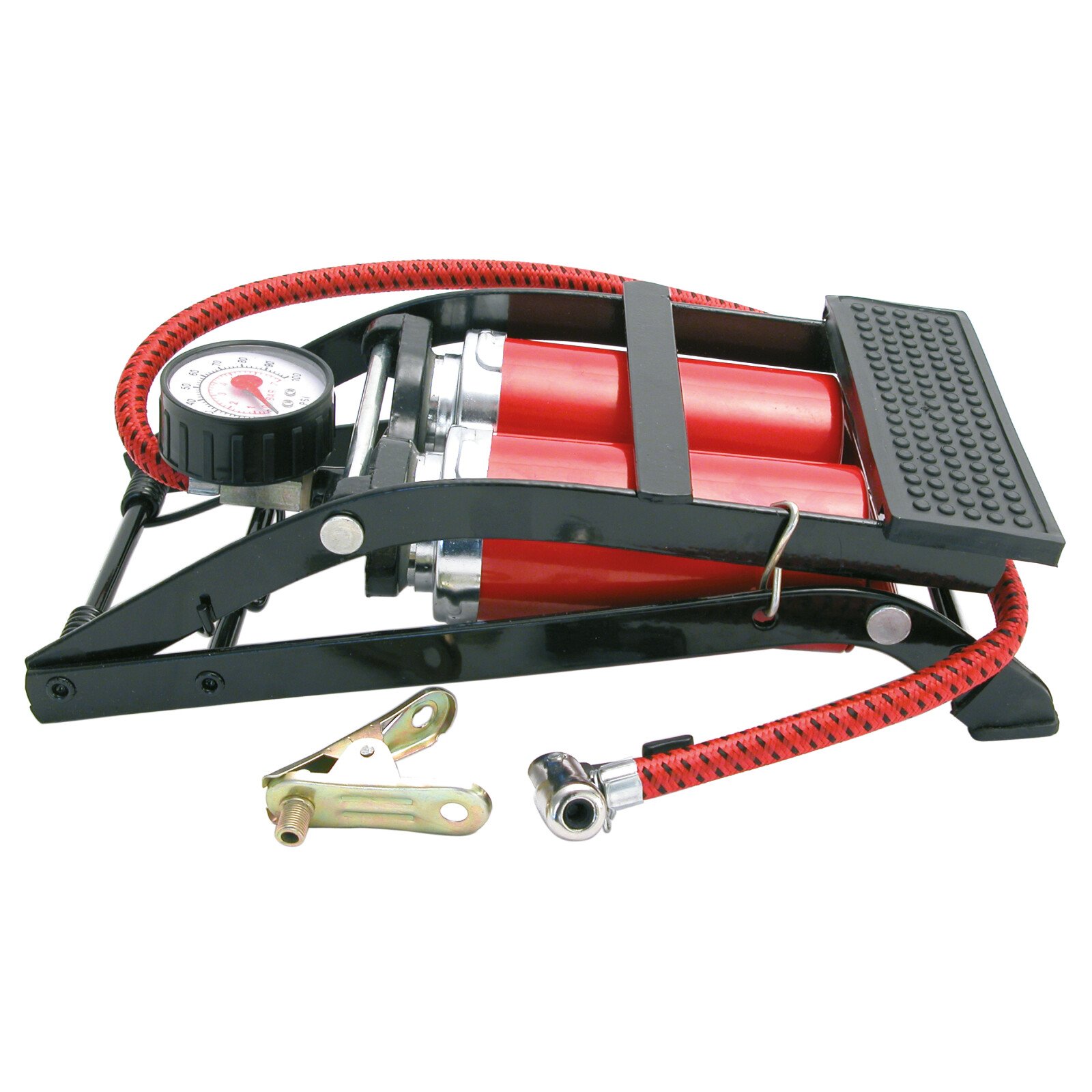 Foot pump with 2 cylinders Carpoint thumb