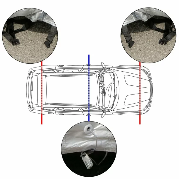 Jégeső elleni autótakaró ponyva pamut bélésel - L - SUV/Off-Road