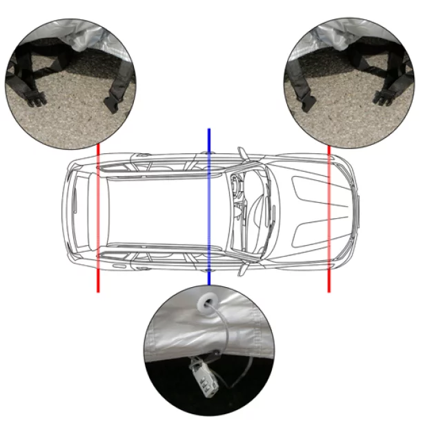 Jégeső elleni autótakaró ponyva pamut bélésel - XL - SUV/Off-Road