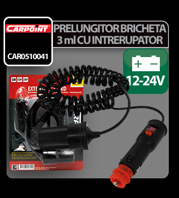 Carpoint extension cord 12-24V 3m max 4,5A 54W thumb