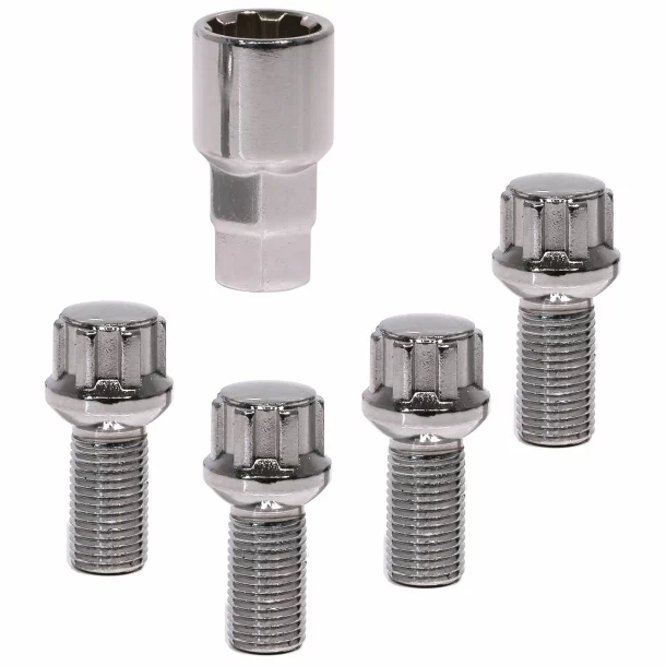 Anti-theft wheel bolts kit 4 pcs spherical - Type C