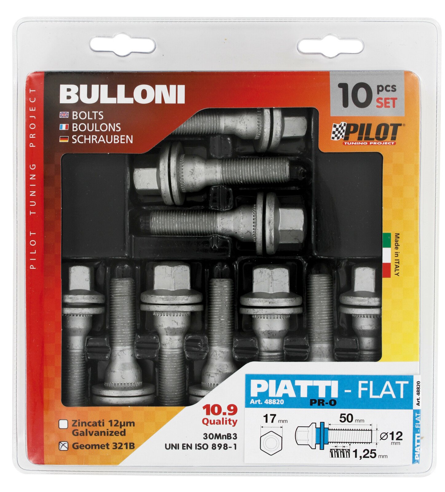 Long flat bolts with washer 10 pcs - PR0 thumb