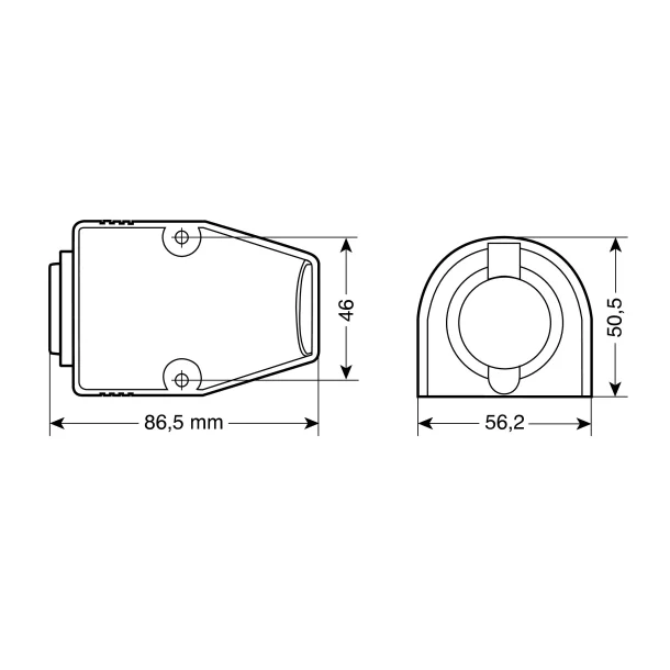 Priza auto cu montare pe suprafata si soclu rezistent la apa Ext-3 - 12/24V