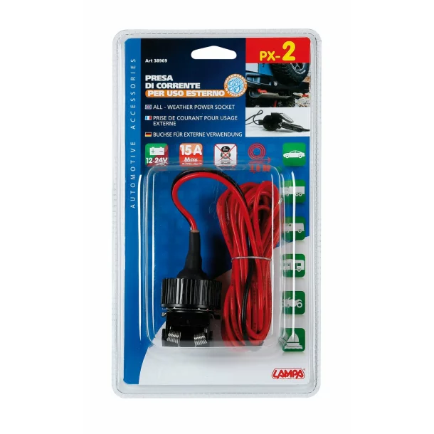 PX-2, all-weather power socket, 12/24V