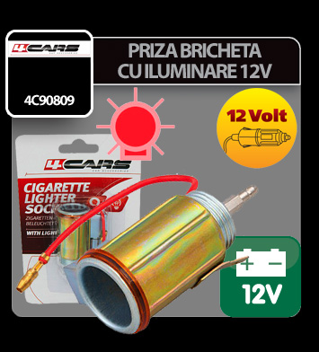 4Cars 12V cigarette lighter socket with lighting thumb