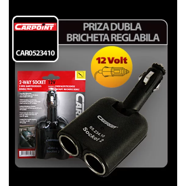 Priza dubla bricheta reglabila 12V 5A Carpoint