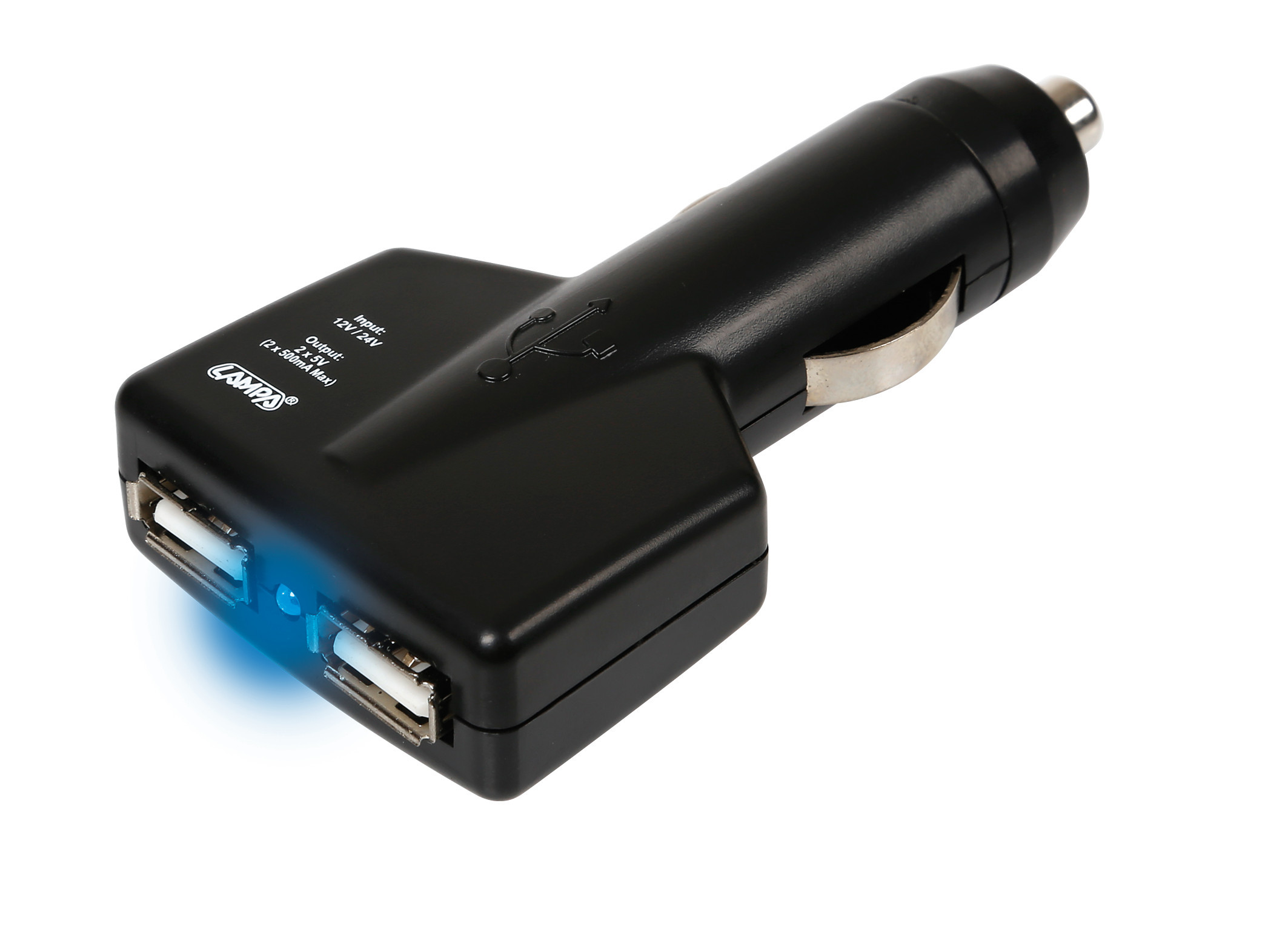 Elosztó 2 USB-vel szivargyújtóhoz 1000mA, 12/24V thumb
