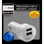 Dual USB cigarette lighter socket 12 / 24V - 2100 mA Pulse - White