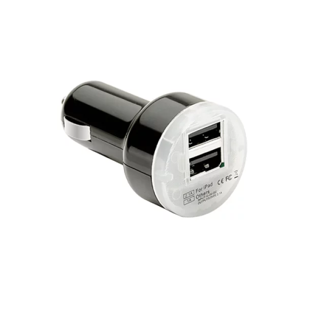 Dupla USB szivargyújtó aljzat 12 / 24V - 2100 mA Pulse - Fekete