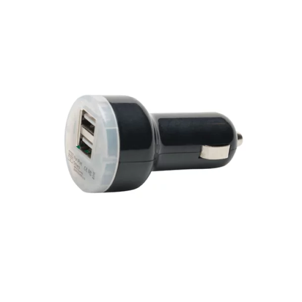 Dual USB cigarette lighter socket 12 / 24V - 2100 mA Pulse - Black