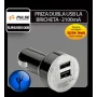 Priza dubla USB la bricheta 12/24V - 2100 mA Pulse - Negru