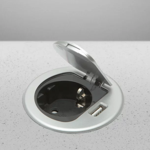 Hidden - built-in socket + USB