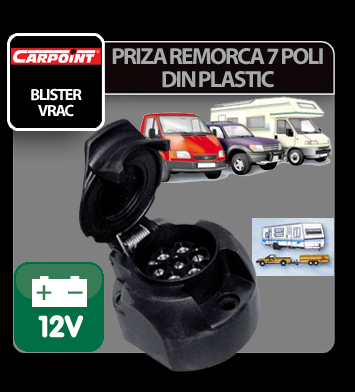 Priza remorca plastic 7 poli Carpoint 12V - Blister thumb