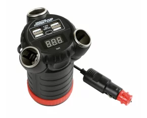 Multi-Power Cup, 3 sockets + 4 USB and voltmeter, 12/24/36V