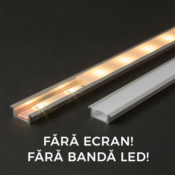 Profil  din aluminiu pt. benzi LED 2000x23x8mm