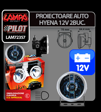 Proiectoare auto Hyena albe 12V 2buc thumb