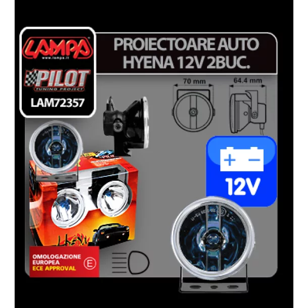 Hyena - 12V-os fehér projektor - 2 darabos