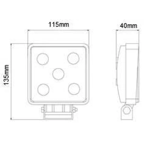 Kamar LED-es projektor fémből szögletes 15W 10/30V