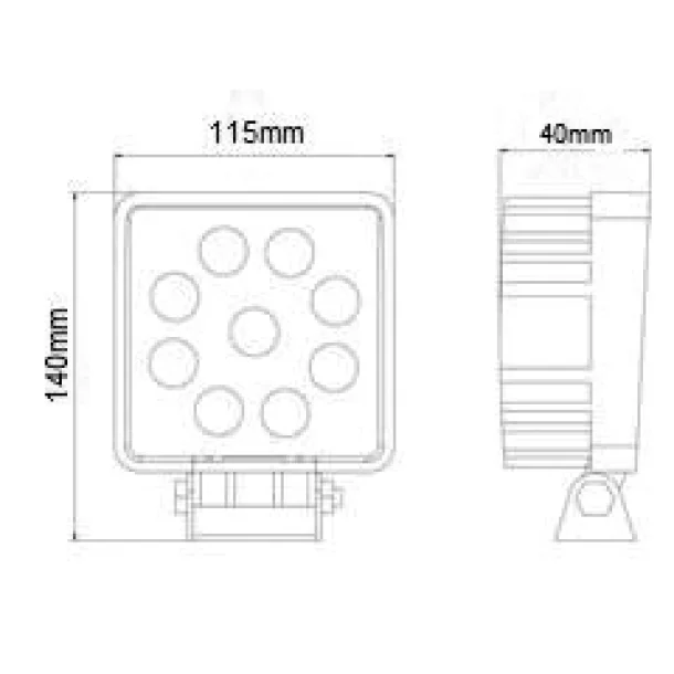 Kamar LED projector metal square 27W 10/30V