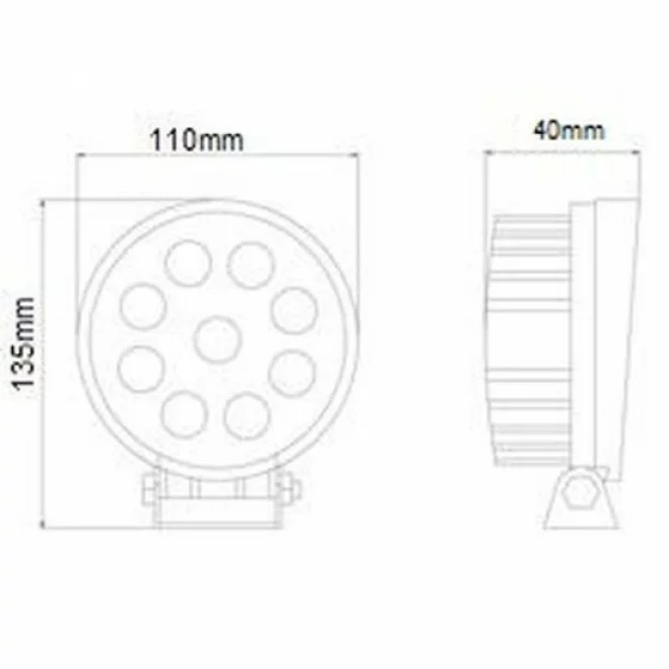 Kamar LED-es projektor fémből kerek 27W 10/30V