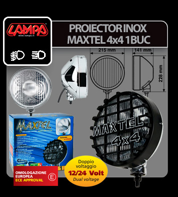 4x4-es Maxtel kerek inox projektor 1 db - Fehér- Köd thumb