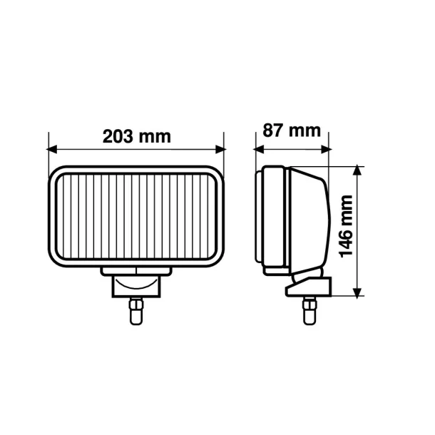 Stainless steel rectangular projector Maxtel 1pc - Fog