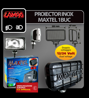 Stainless steel rectangular projector Maxtel 1pc - Fog thumb