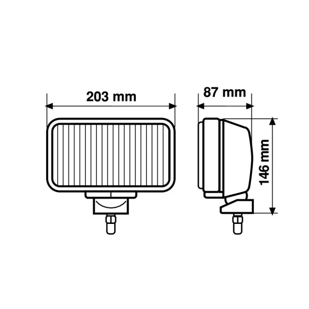 Stainless steel rectangular projector Maxtel 1pc - Deep