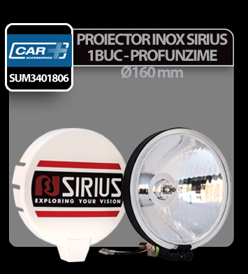 Car Plus Sirius kerek inox projektor 1 db - Fehér- Ø160 mm thumb