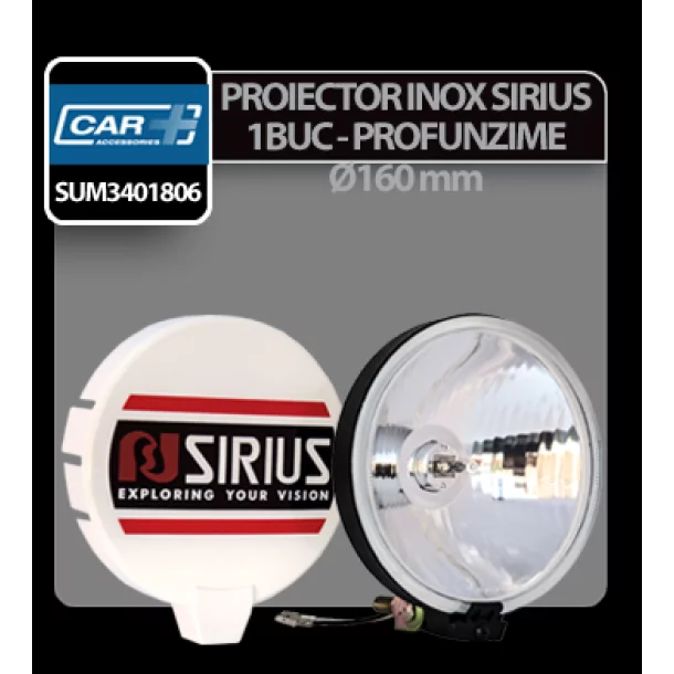 Proiector inox Sirius rotund Car Plus 1buc - Alb - Ø160mm