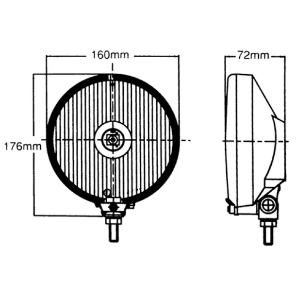Proiector inox Sirius rotund Car Plus 1buc - Alb - Ø160mm