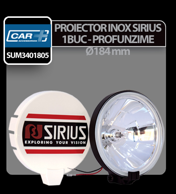 Car Plus Sirius kerek inox projektor 1 db - Fehér- Ø184 mm thumb