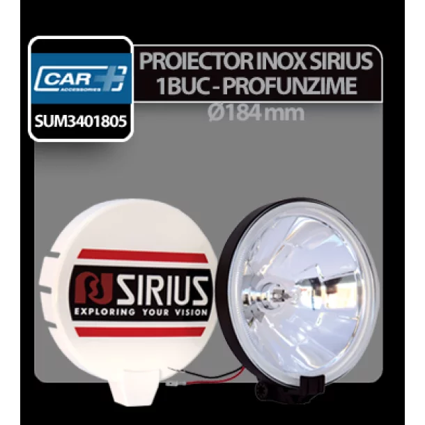 Car Plus Sirius kerek inox projektor 1 db - Fehér- Ø184 mm