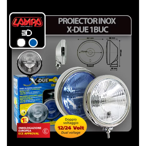 Stainless steel projector X-Due 1pc - White