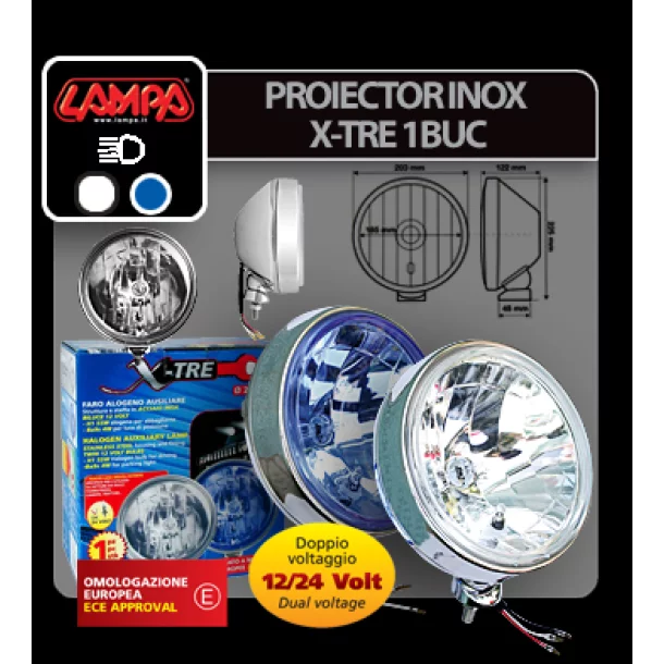 X-Tre inox ködlámpa - 1 darabos - Kék