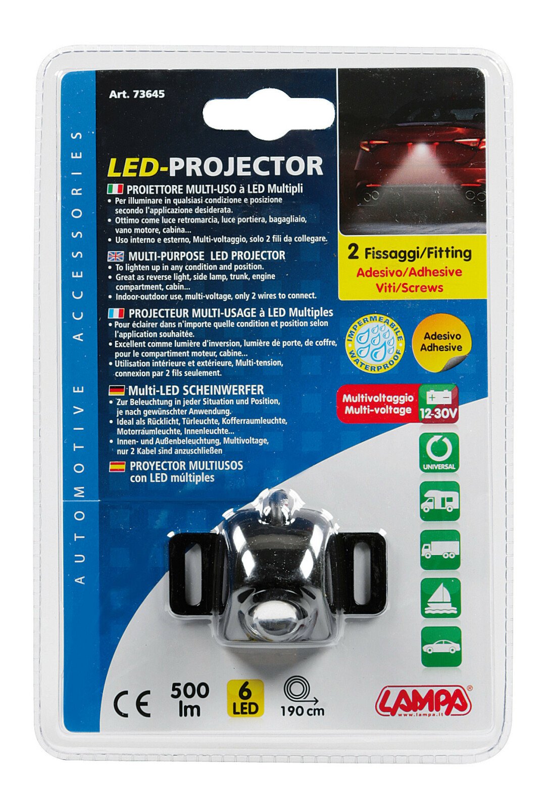 Tolató LED projektor multifunkciós - 12/30V thumb