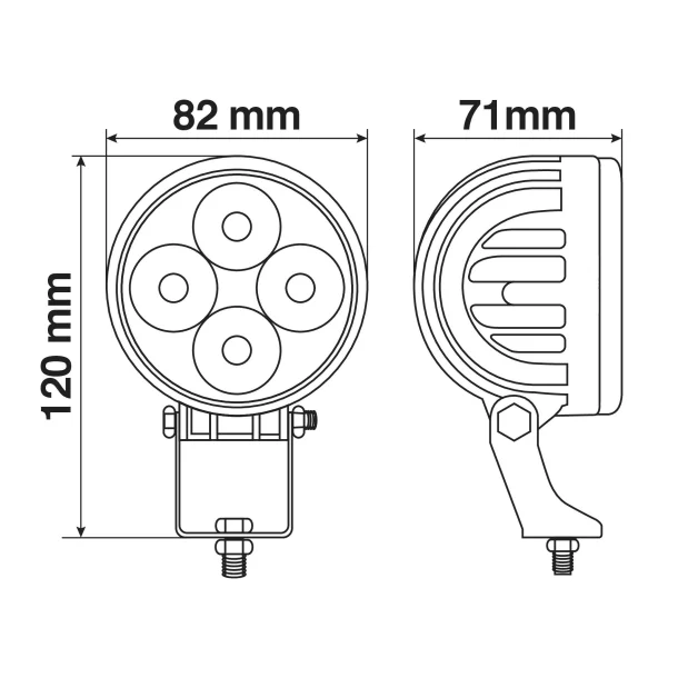 WL-17, auxiliary light, 4 Led - 10/30V - White