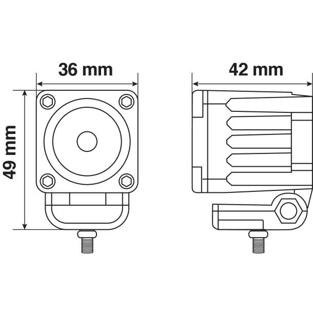 Proiector WL-19 din metal 1LED - 9/32V - Profunzime - Alb