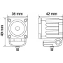 Proiector WL-19 din metal 1LED - 9/32V - Profunzime - Alb