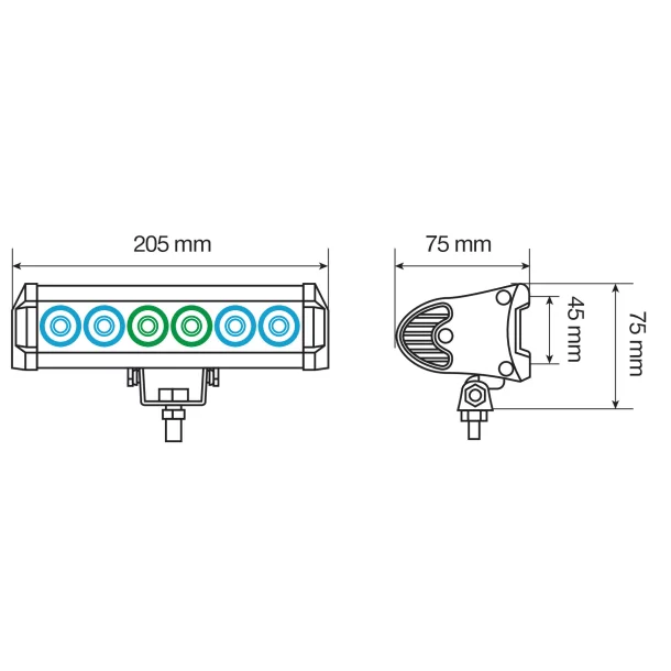 WL-5, auxiliary light, 6 Led - 10/30V - White