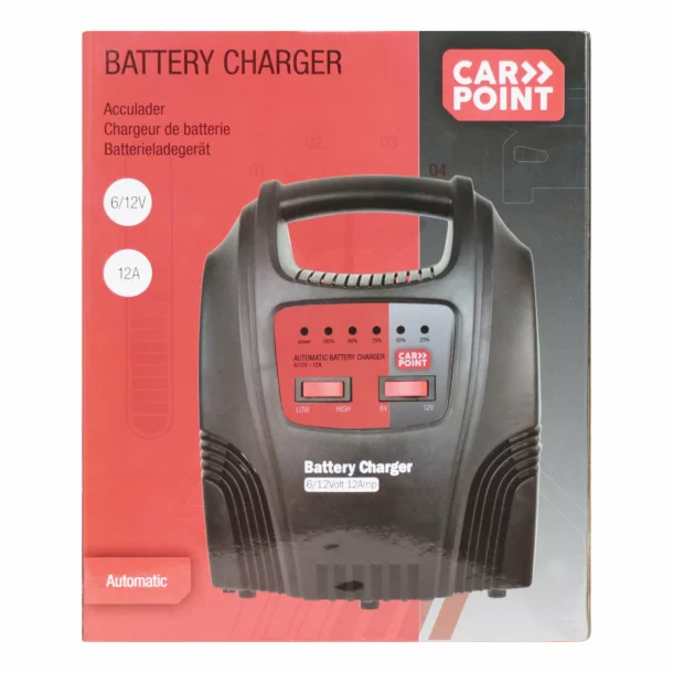 Carpoint, battery charger 12/12V - 8A