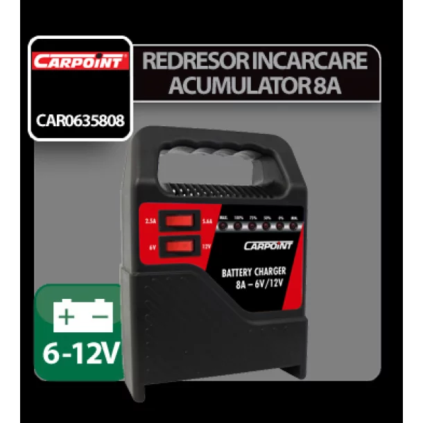 Carpoint akkumulátortöltő 2/8A - 6/12V