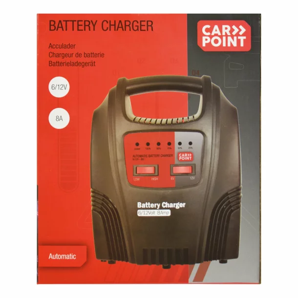 Carpoint, battery charger 6/12V - 8A