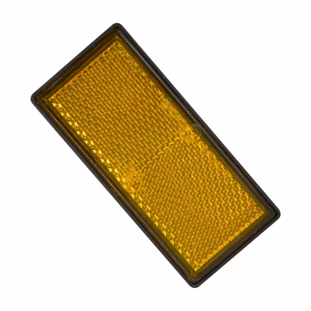 Euro-Norm reflector with adhesive tape 86x40mm - Yellow