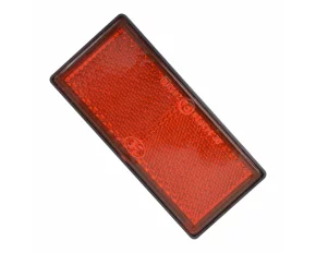 Euro-Norm reflector with adhesive tape 86x40mm - Red